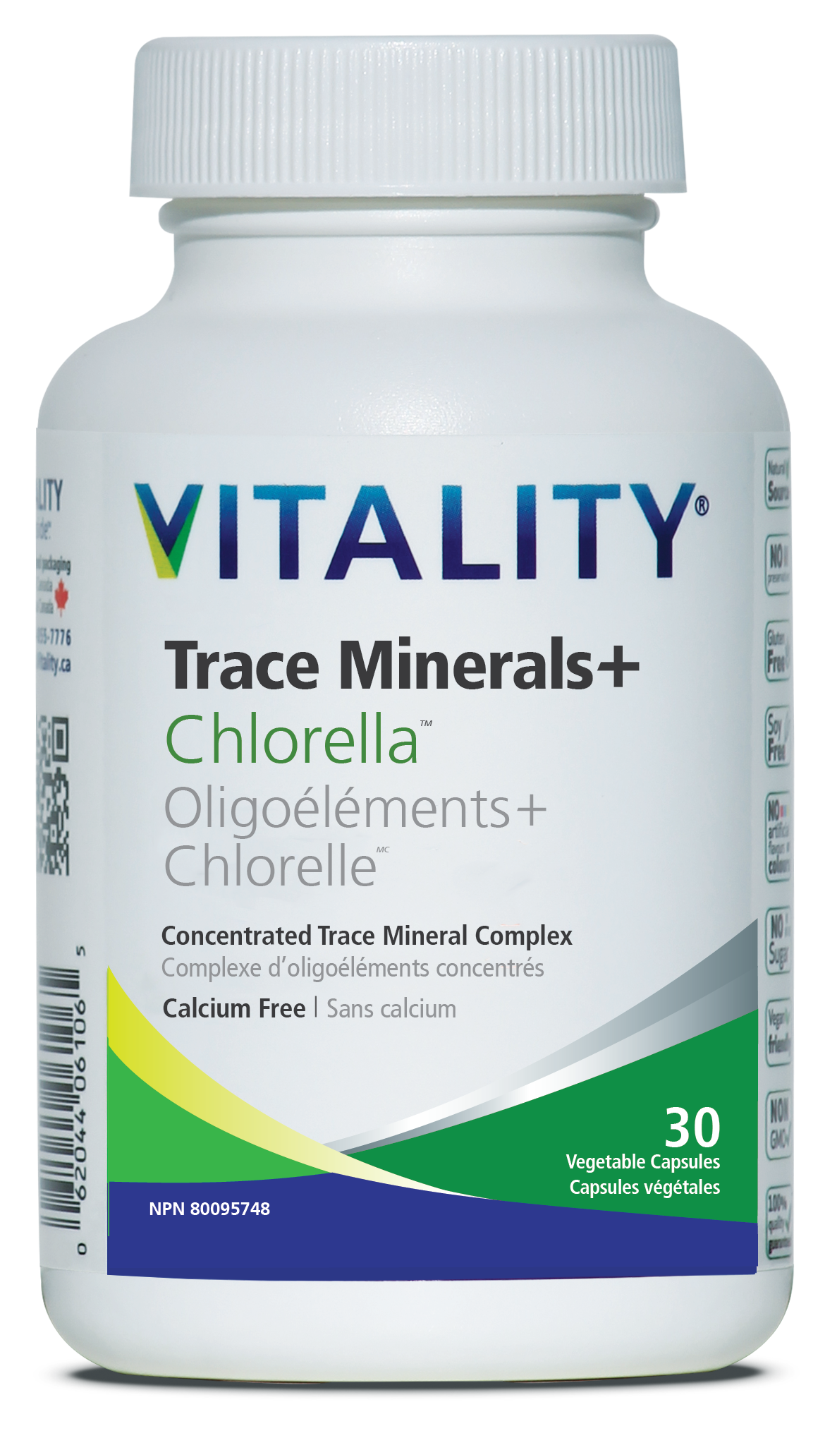 Vitality Trace Minerals + Chlorella 30 Vegetarian Capsules