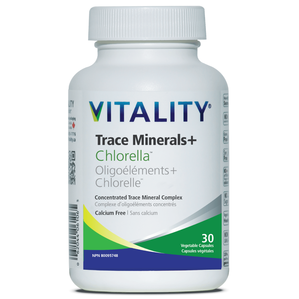Vitality Trace Minerals + Chlorella 30 Vegetarian Capsules