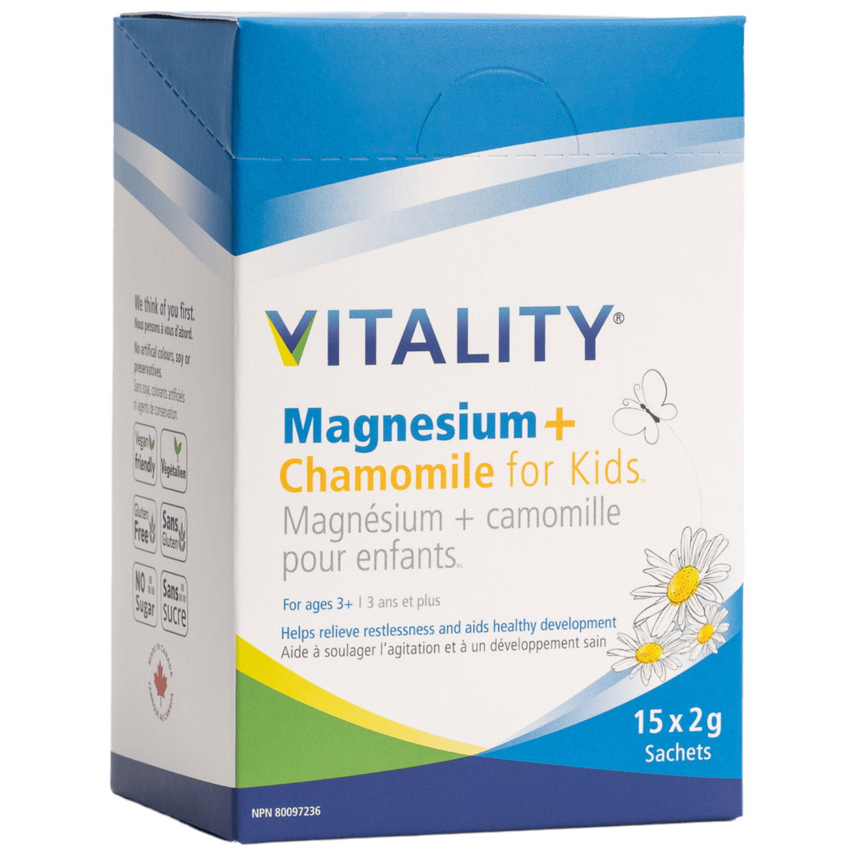 Vitality Magnesium + Chamomile For Kids Box of 15 Sachets