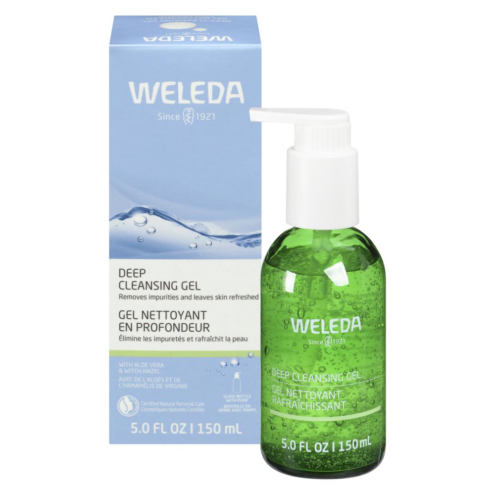 Weleda Deep Cleansing Gel with Aloe Vera and Witch Hazel, Non-Stripping Gel Face Wash for Normal and Combination Skin, 150ml