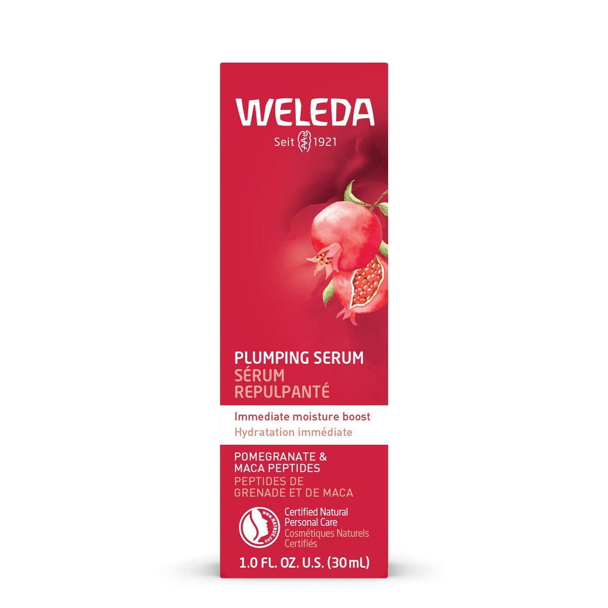 Weleda Plumping Serum with Pomegranate and Maca Root Peptides, Hydrating Face Serum, 30ml