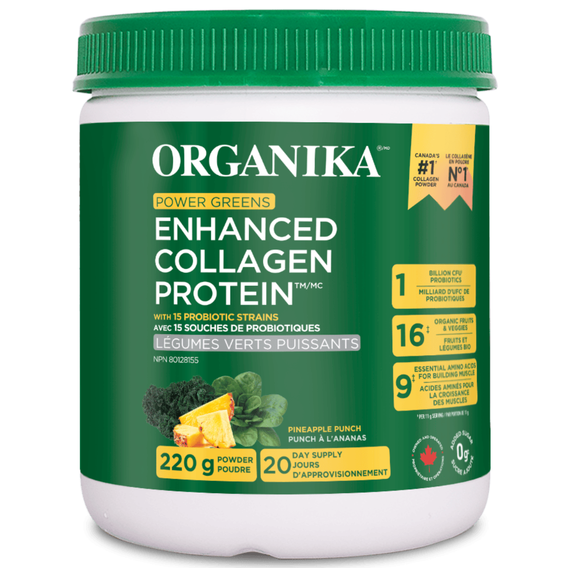 220g | Organika Enhanced Collagen Power Greens 220g