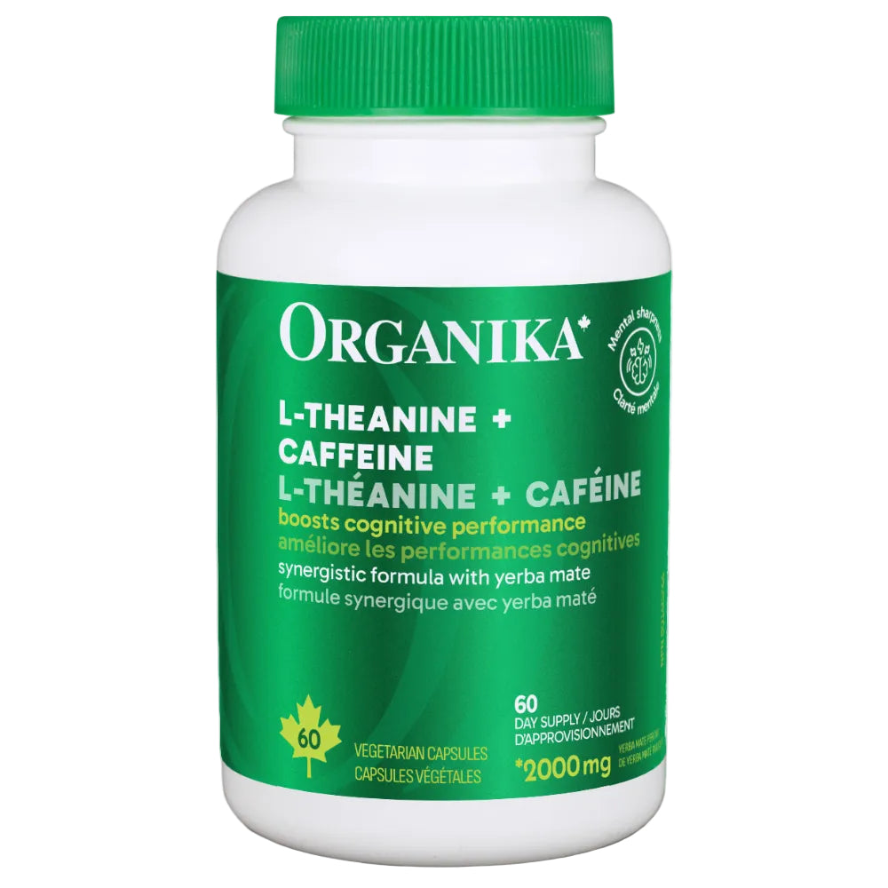 60 Vegetable Capsules | Organika L-Theanine + Caffeine 60 Vegetable Capsules