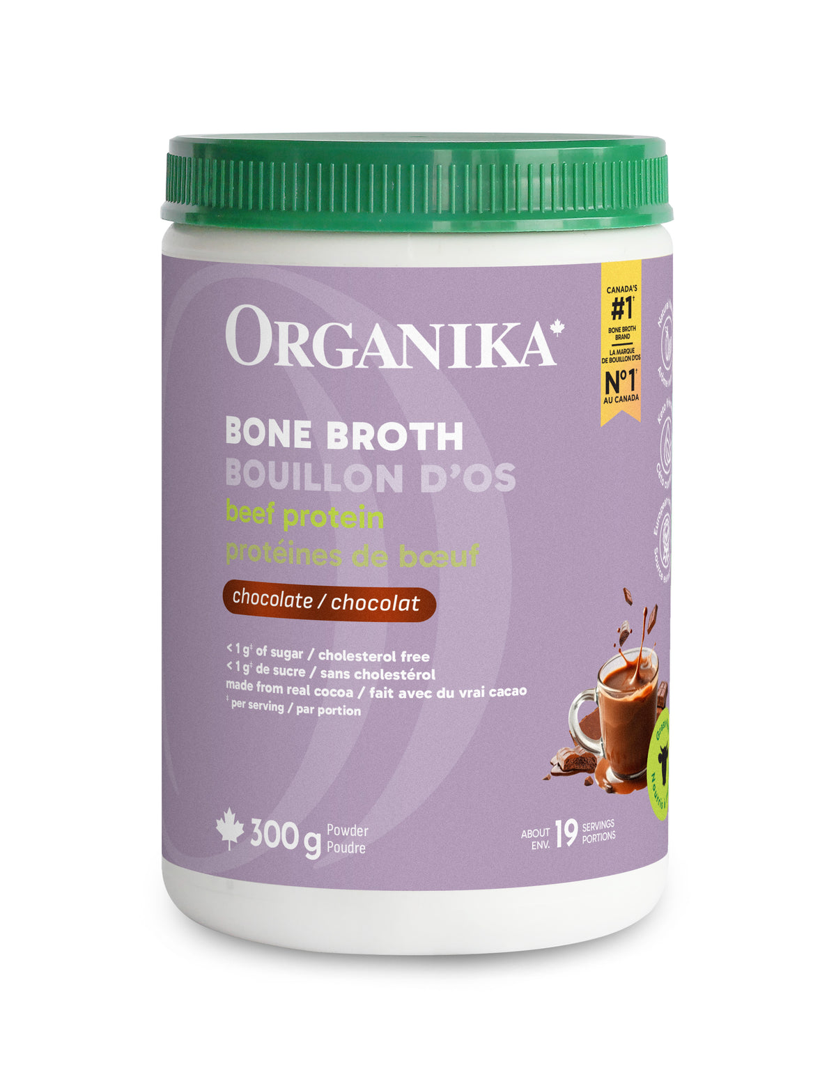 Organika Beef Bone Broth Protein Powder, Collagen Protein for Gut, Joint & Skin Support, Keto Friendly, 300g