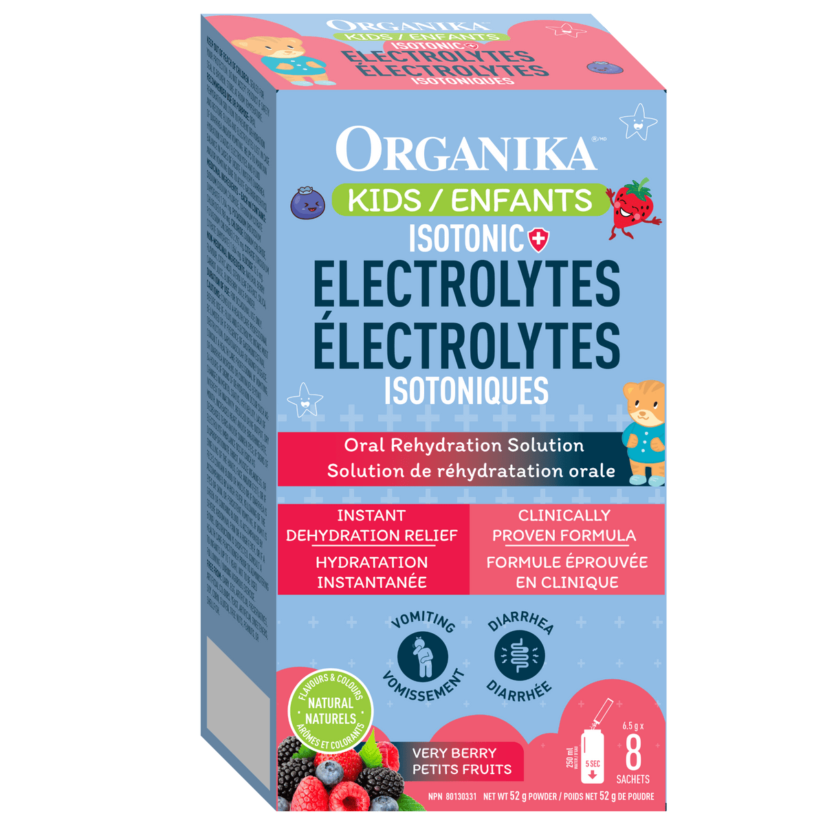 Organika Kids Isotonic Electrolytes Berry, 8 Sticks