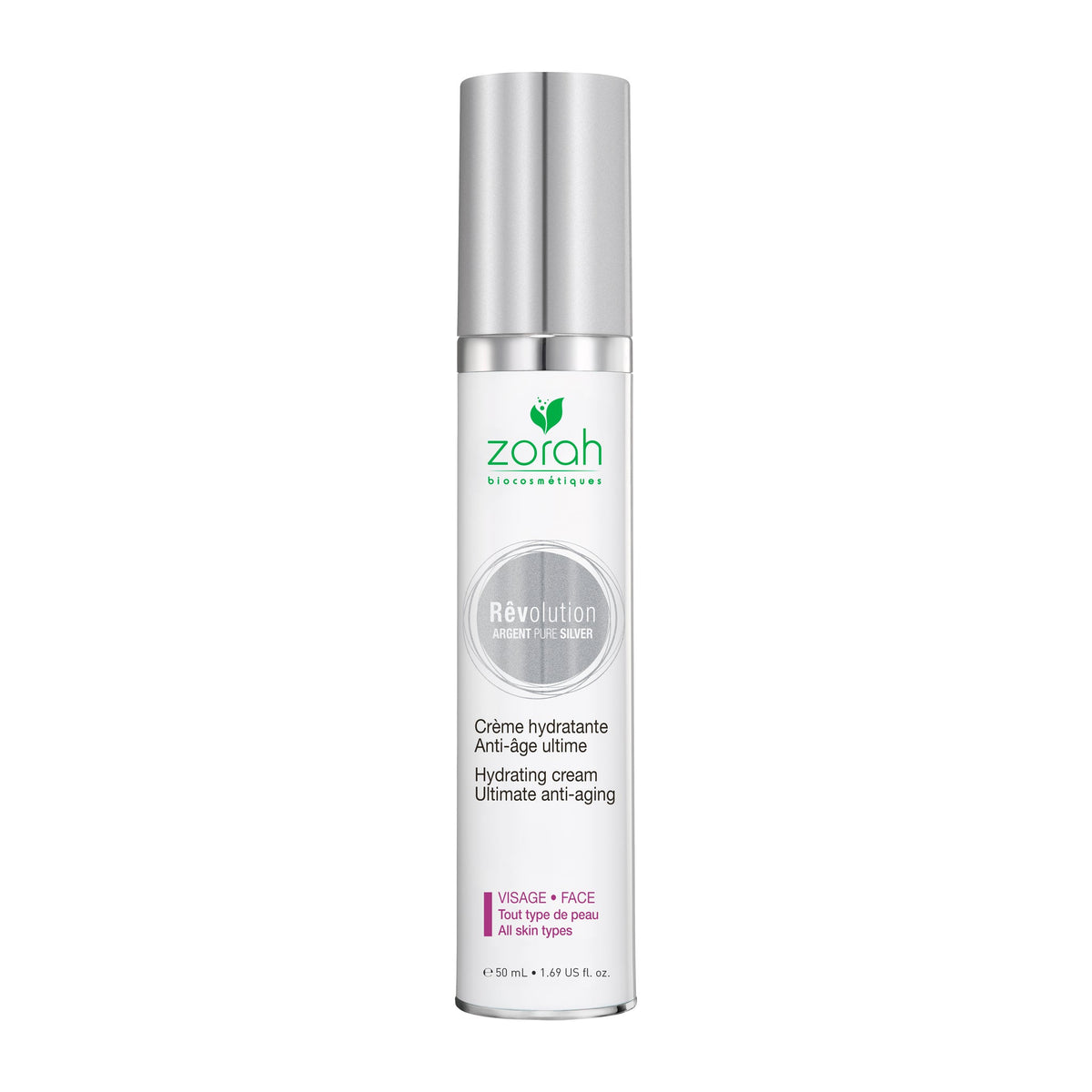 Zorah Rêvolution Ultimate Anti-Aging Cream with Pure Silver, Argan and Rosehip Oils, for Mature and Sensitive Skin, 50ml