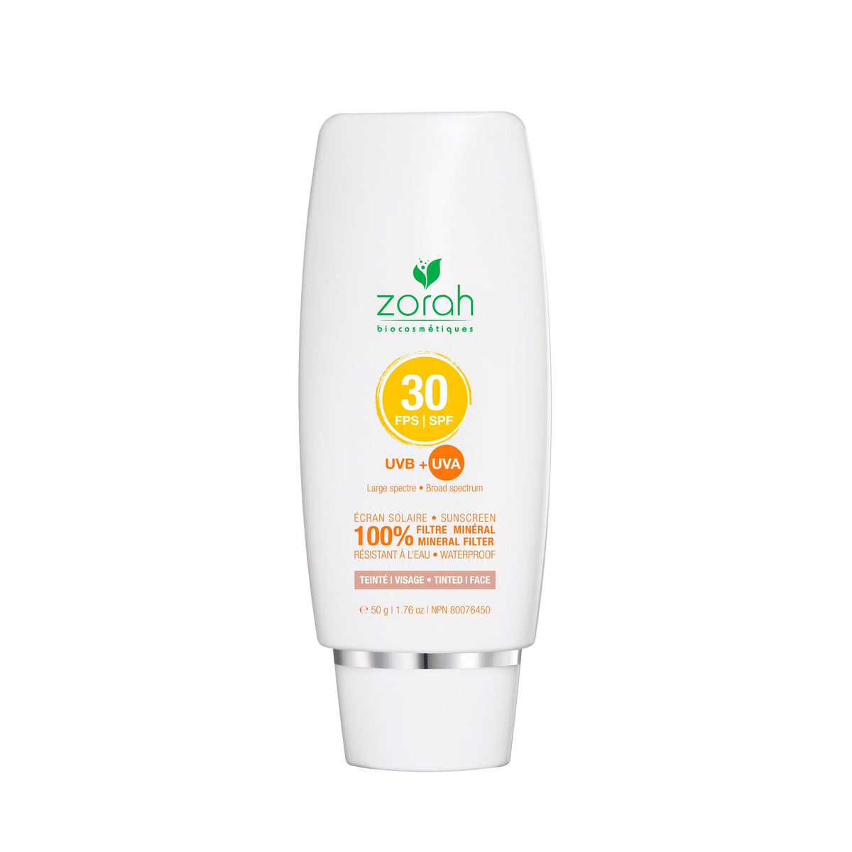 Zorah Tinted Mineral Sunscreen SPF 30 with Zinc Oxide, Titanium Dioxide and Argan Oil, Broad Spectrum Face Sunscreen, 50ml