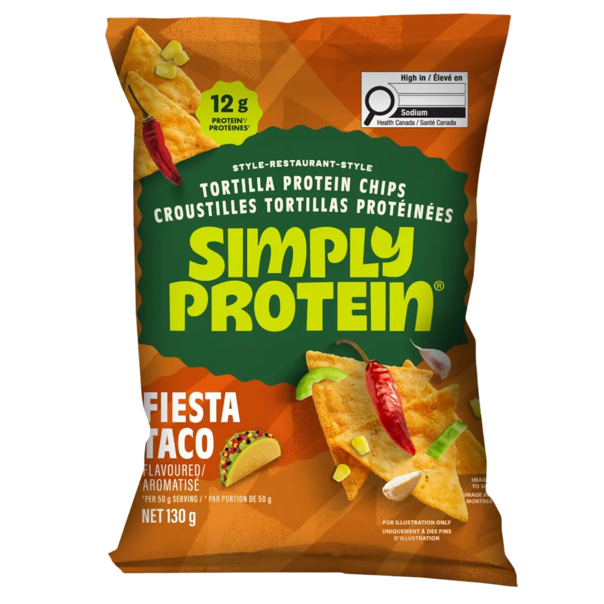 Fiesta Taco Case of 10 (10 x 130g) | SimplyProtein Tortilla Protein Chips 130g Fiesta Taco