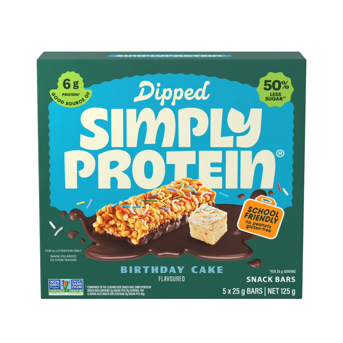 Birthday Cake 5 Pack (5 x 25g) | SimplyProtein Dipped Bars Birthday Cake