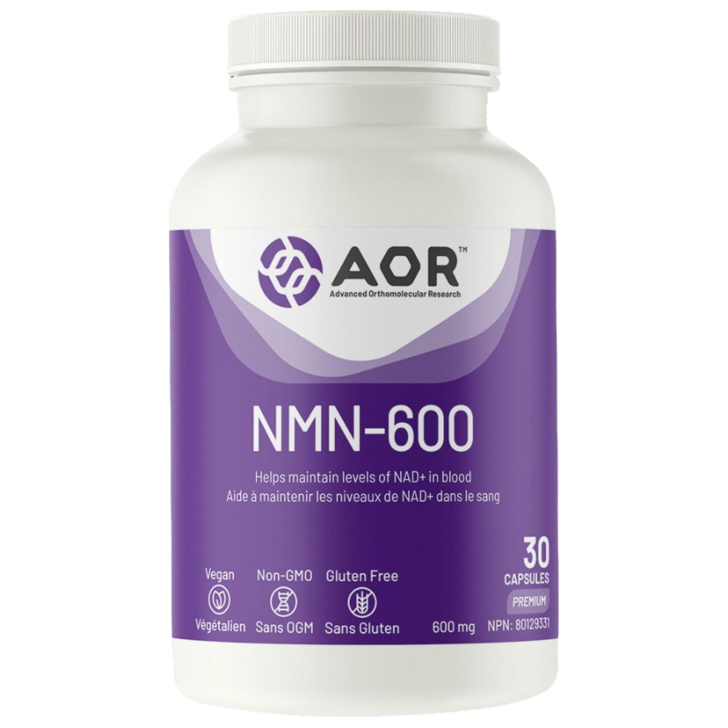 AOR NMN 600mg, Beta-Nicotinamide Mononucleotide, High Dose NAD+ Support