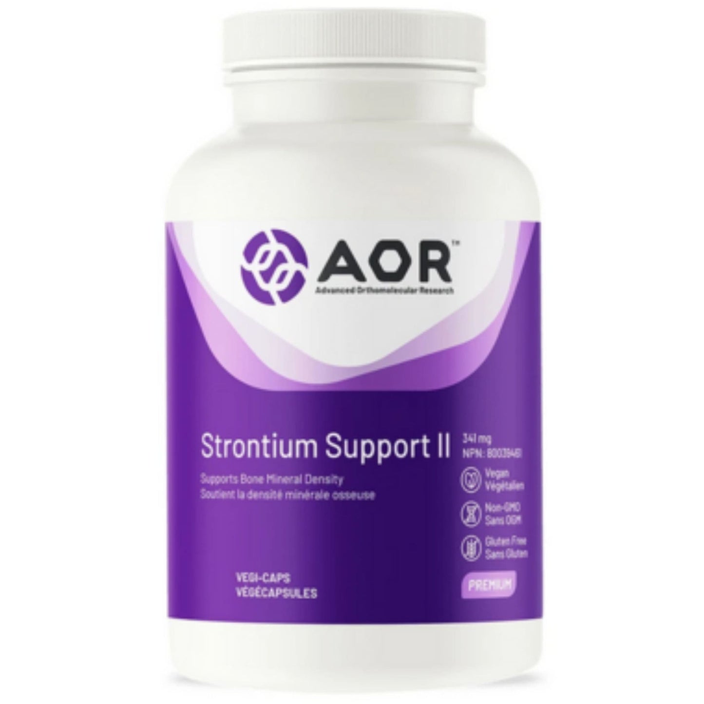 AOR Strontium Support II, 341mg, Vegan Bone Density Support, 60-240 Vegetable Capsules