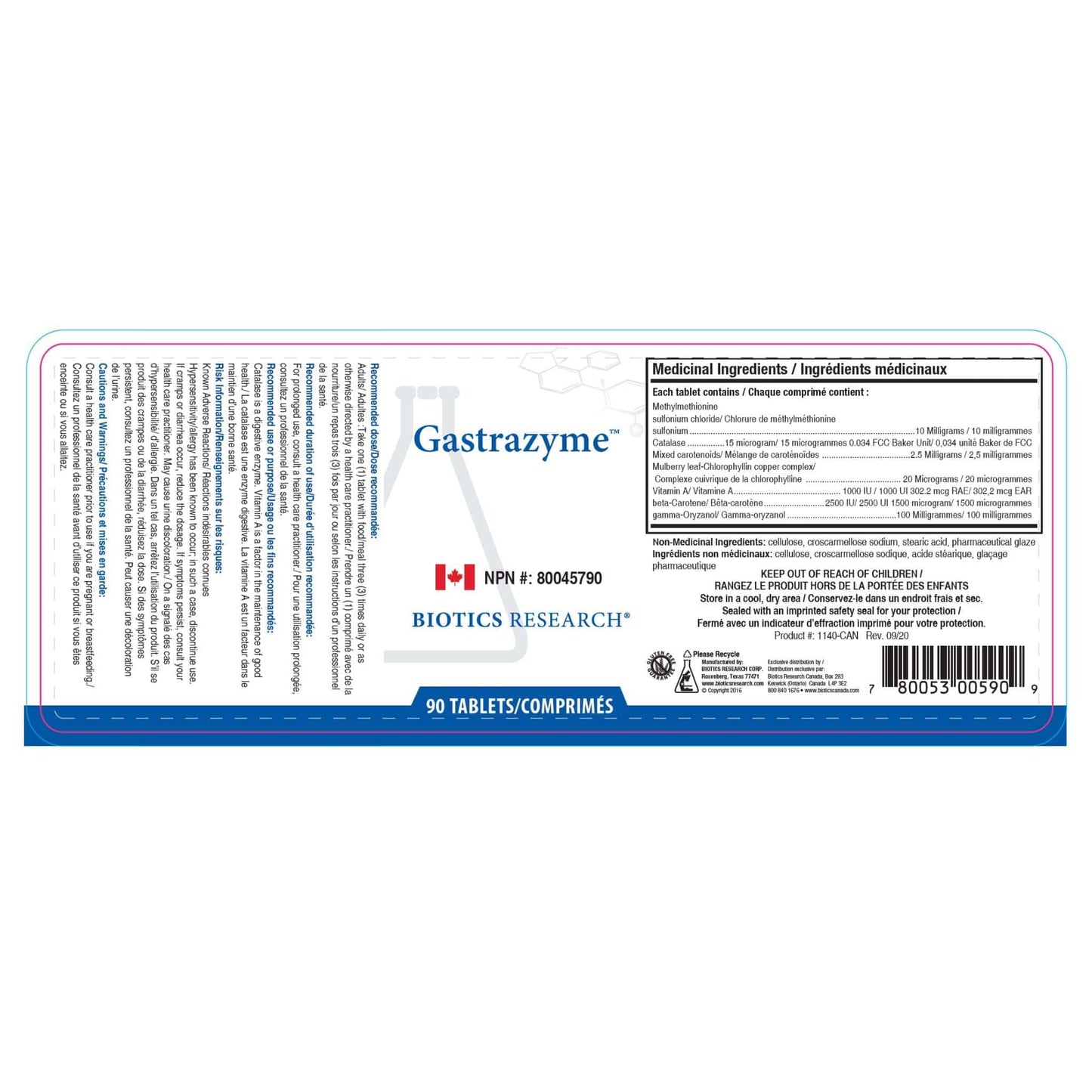 90 Tablets | Biotics Research Gastrazyme