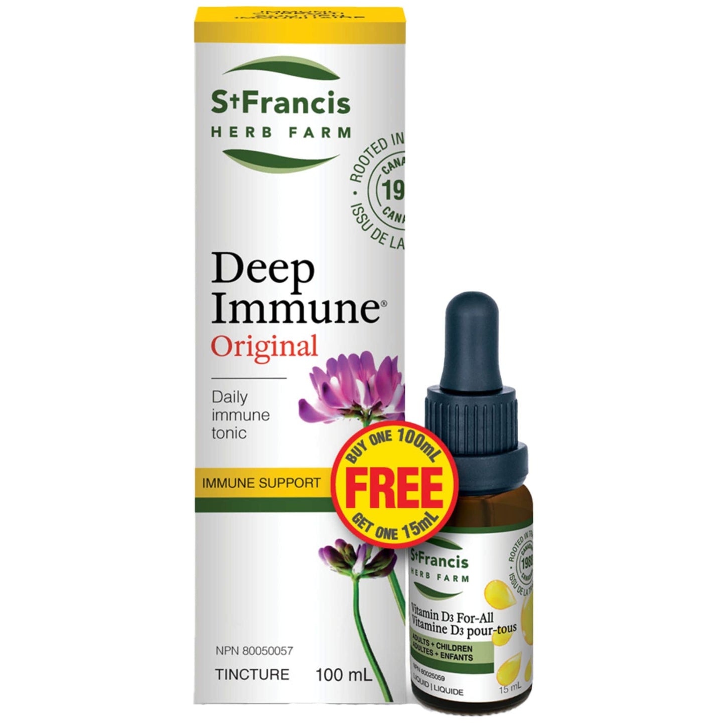 100ml + FREE Vitamin D3 15ml | St. Francis Deep Immune Original with FREE Vitamin D3