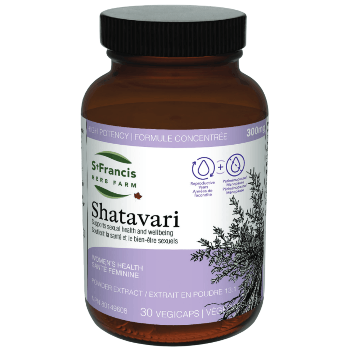 30 Vegetable Capsules | St. Francis Herb Farm Shatavari