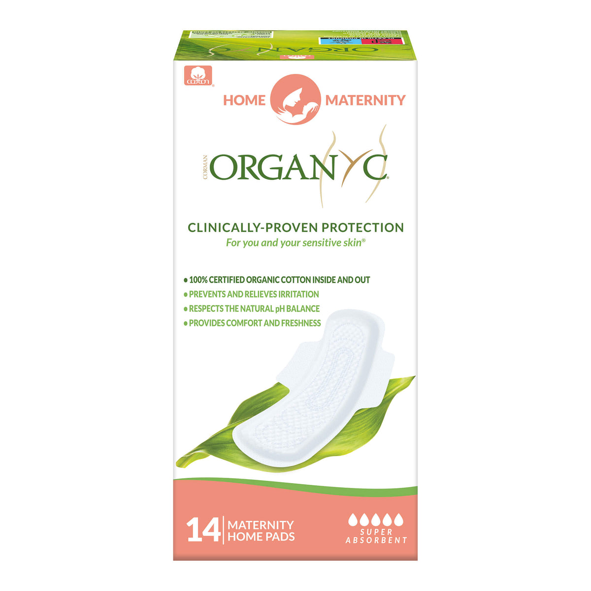 Organyc Postpartum Maternity Pads, Home, 14 Pads