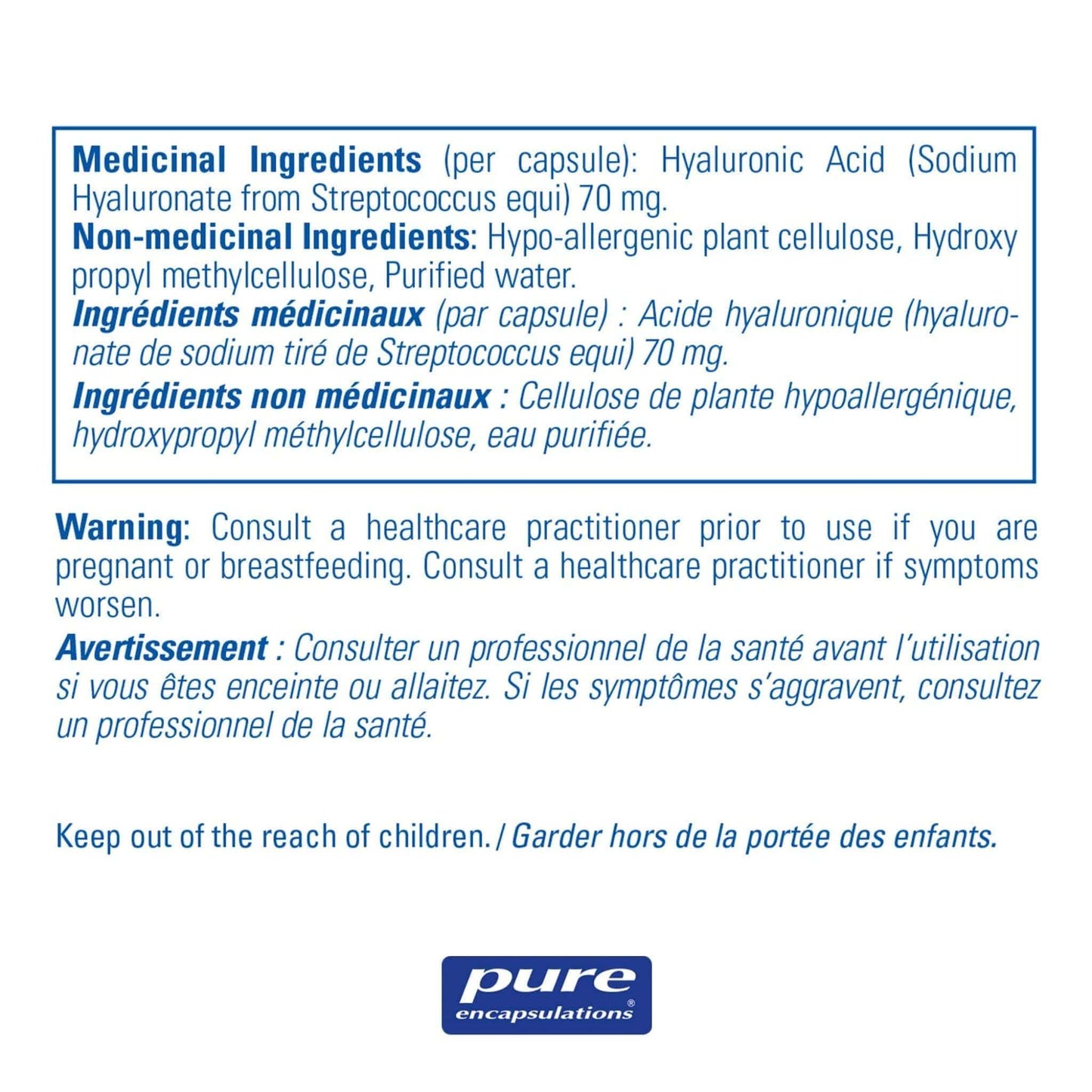 180 Vegetable Capsules | Pure Encapsulations Hyaluronic Acid