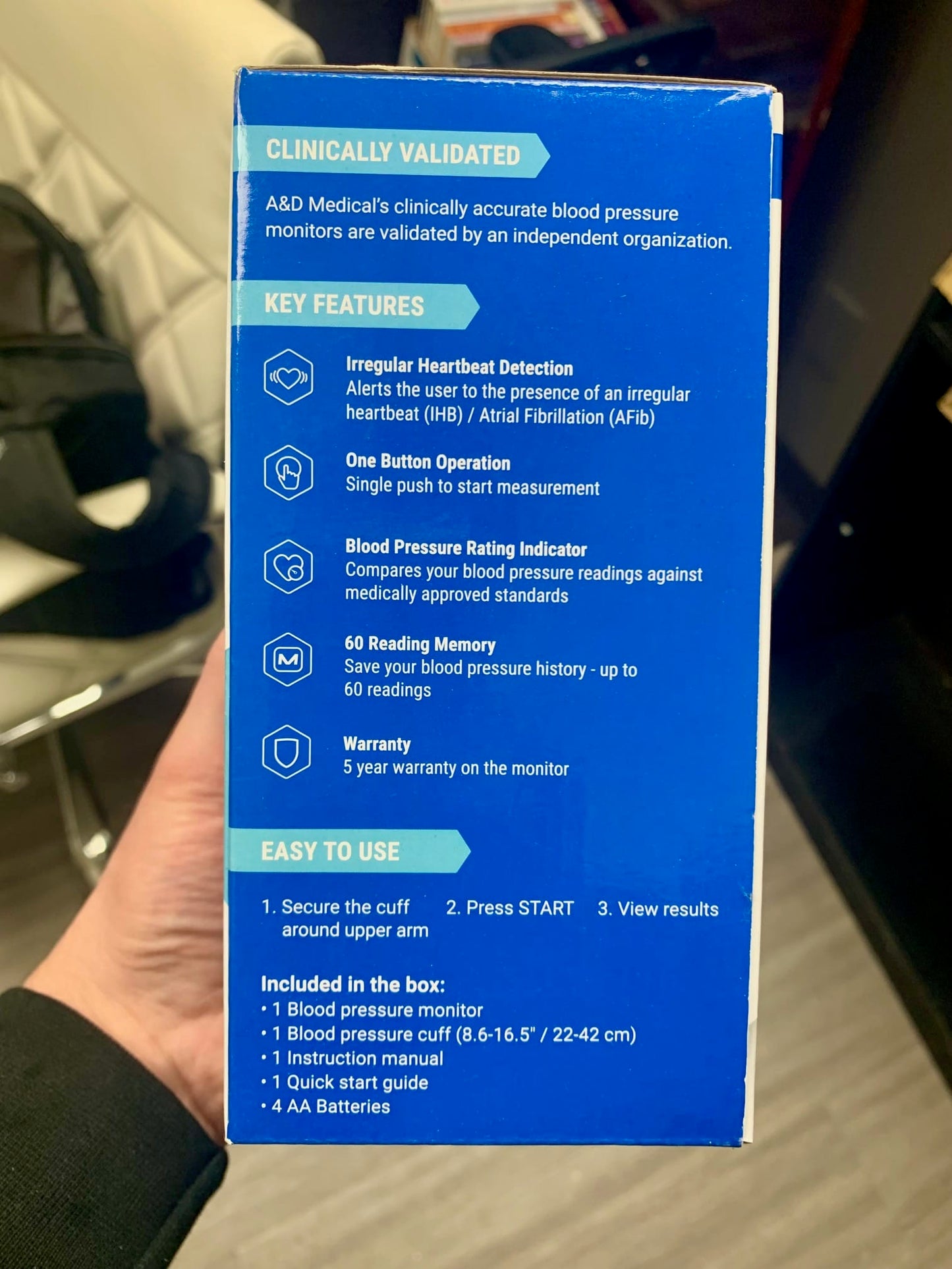 A&D Medical Blood Pressure Monitor – Clinically Validated – Sealed in Box