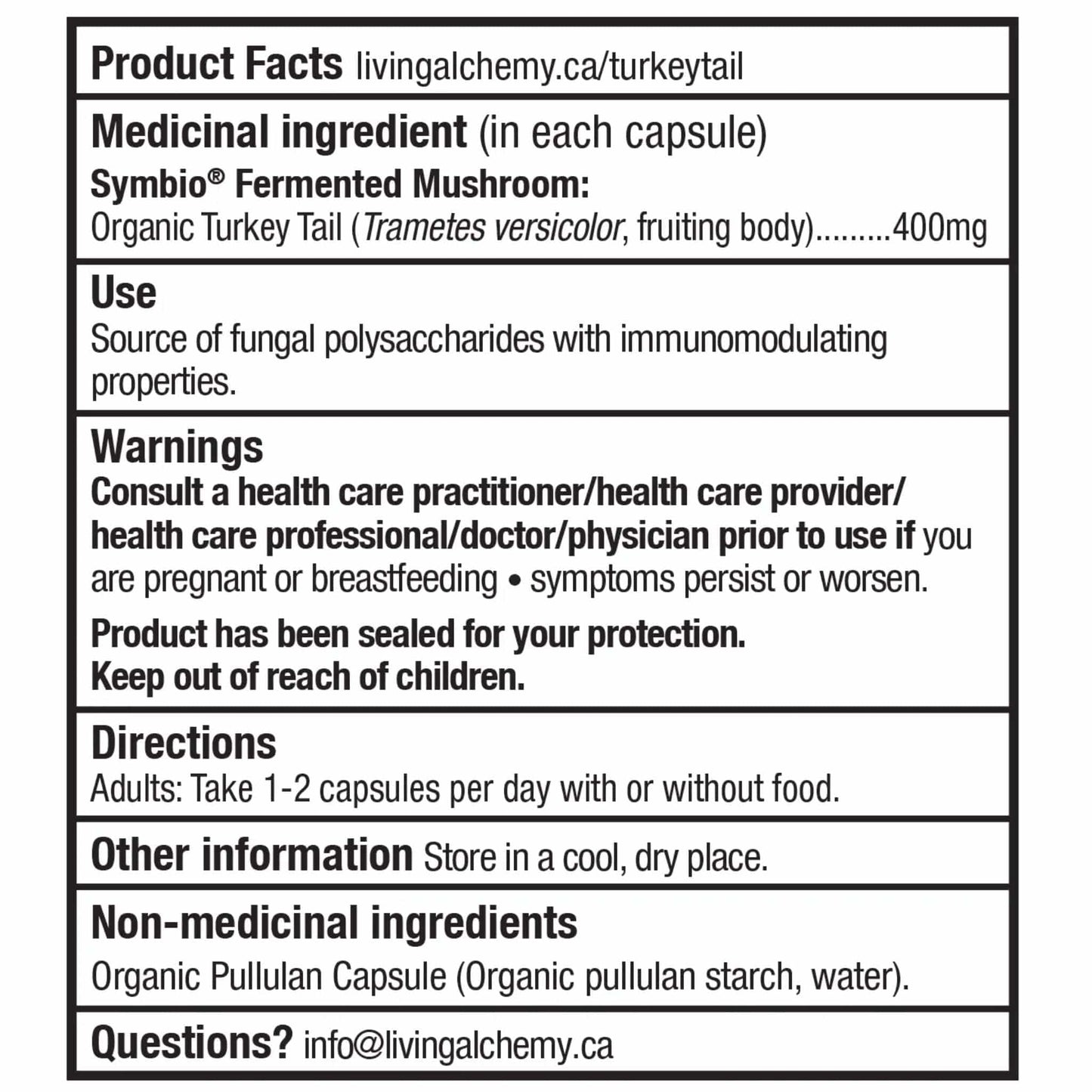 60 Vegetable Capsules | Living Alchemy MycoSynergy Fermented Mushrooms Turkey Tail