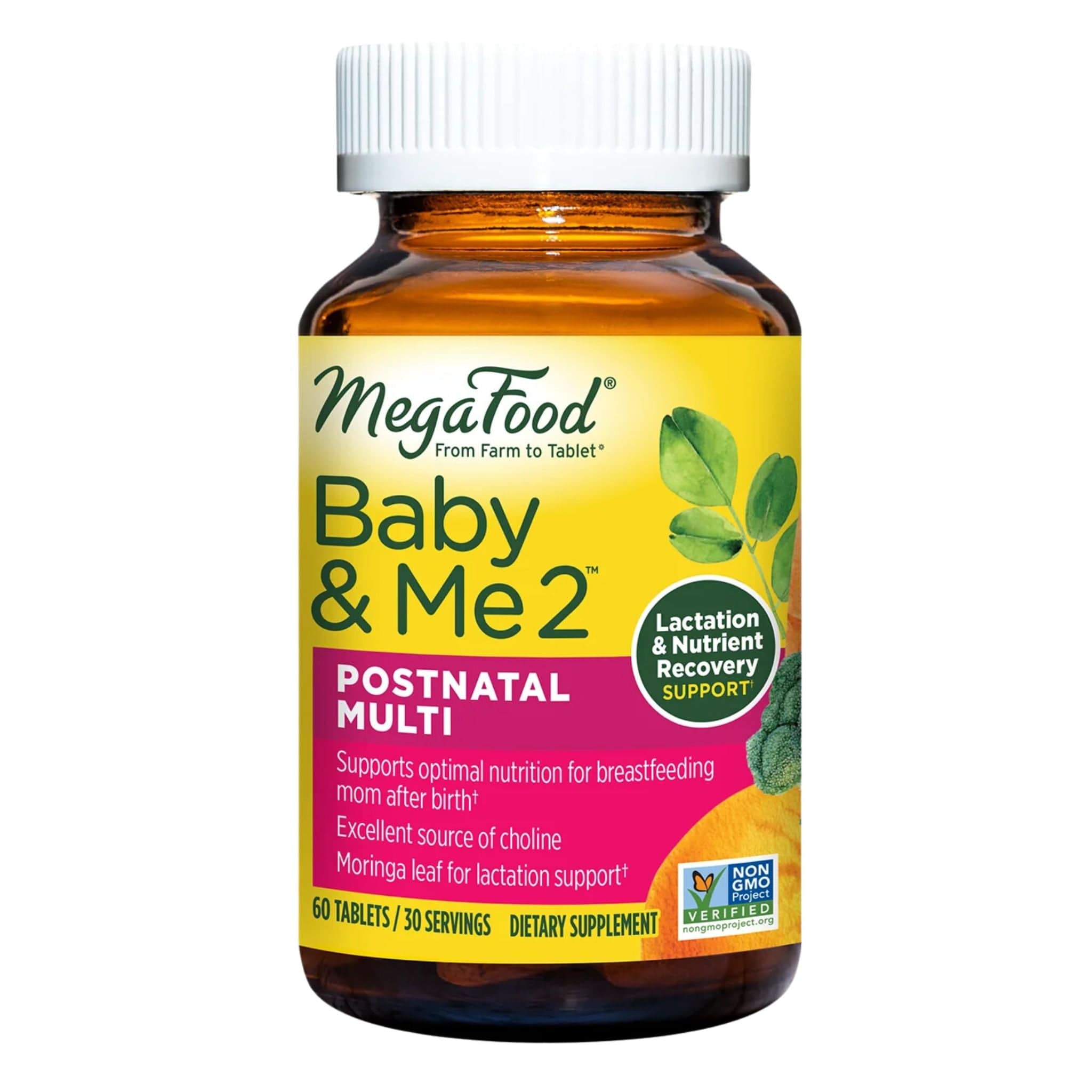 MegaFood Baby and Me 2, Postnatal Multivitamin & Mineral, Lactation and  Nutrient Recovery