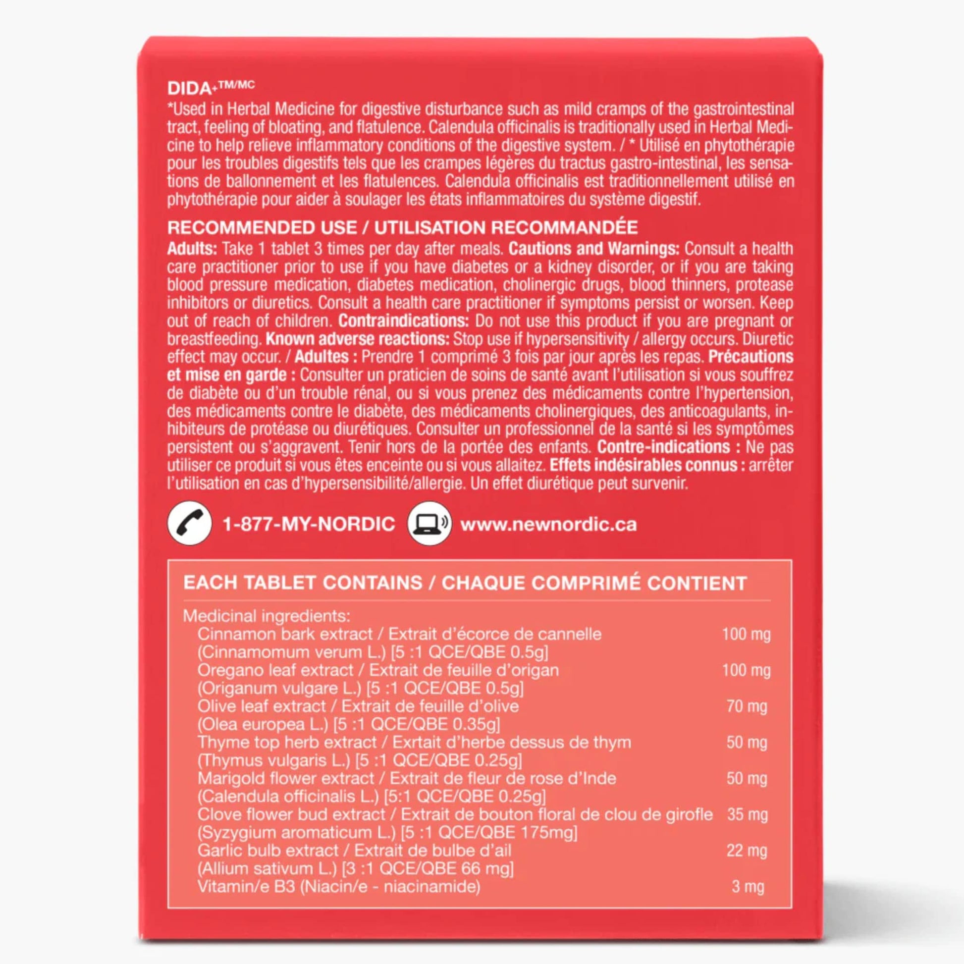 60 Coated Tablets | New Nordic Dida back of the box