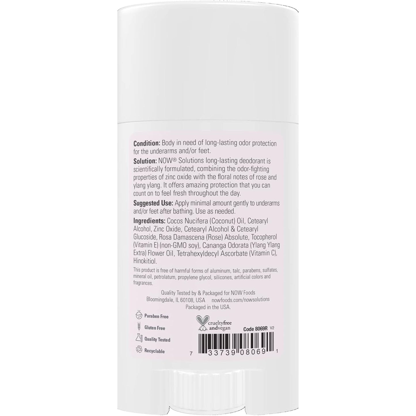 62g | NOW Solutions Deodorant Stick Rose + Ylang Ylang