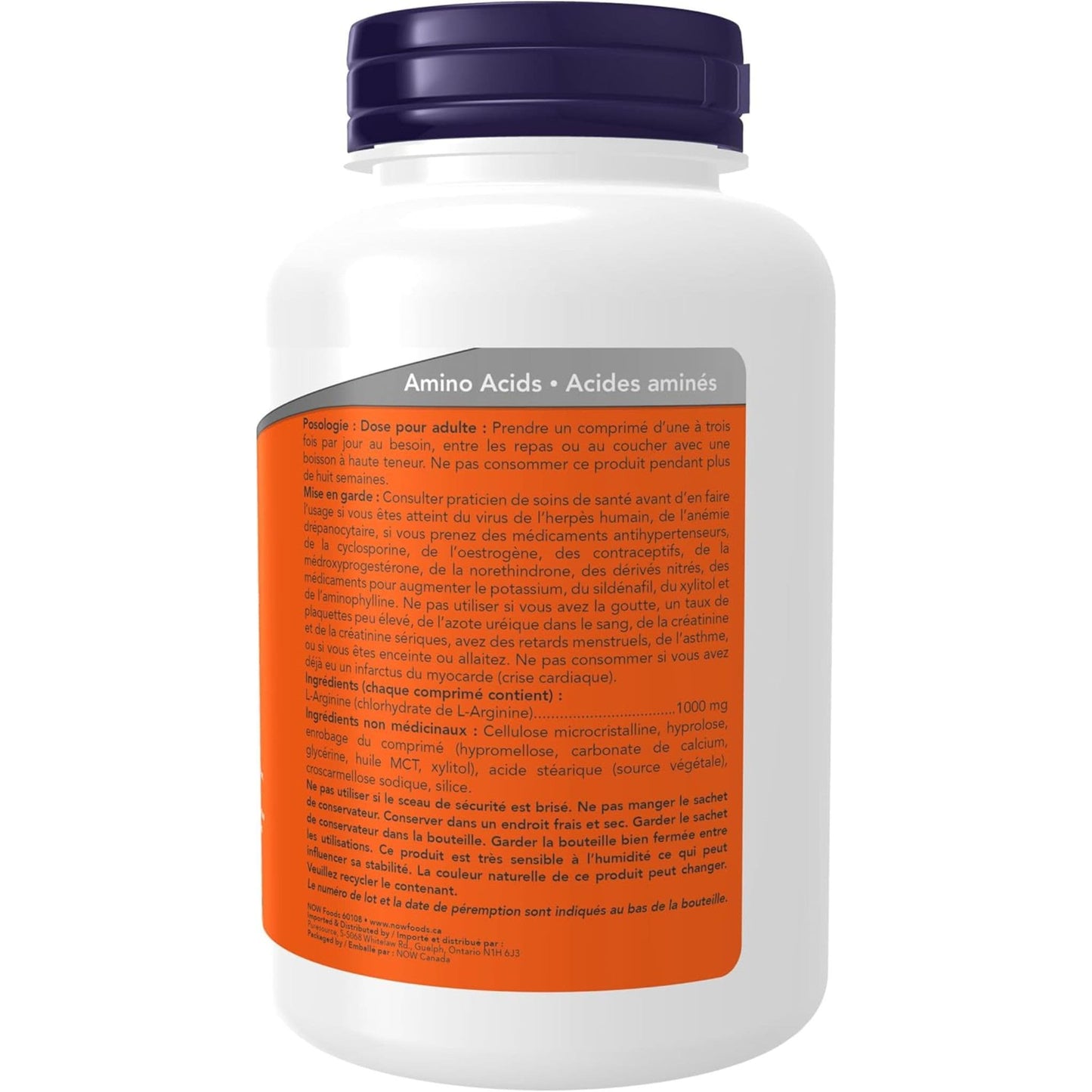 120 Tablets | NOW Double Strength L-Arginine 1000 mg