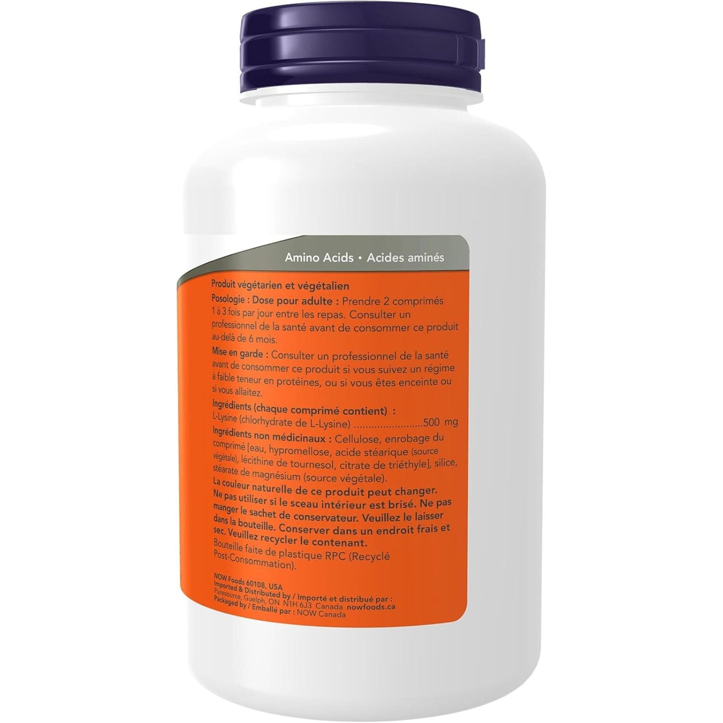 250 Tablets| NOW L-Lysine 500 mg