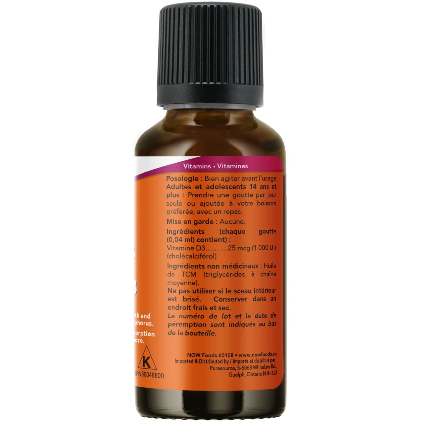 30mL | NOW Vitamin - D3 Extra Strength 1000 IU