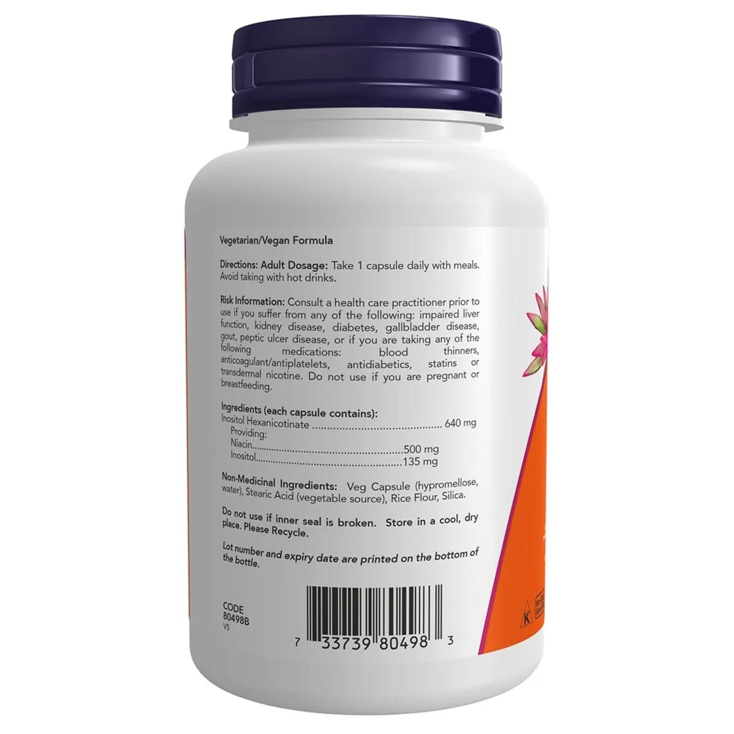 NOW80498-Now-Niacin-Flush-Free-500mg-90-vegetable-capsules-back-of-bottle