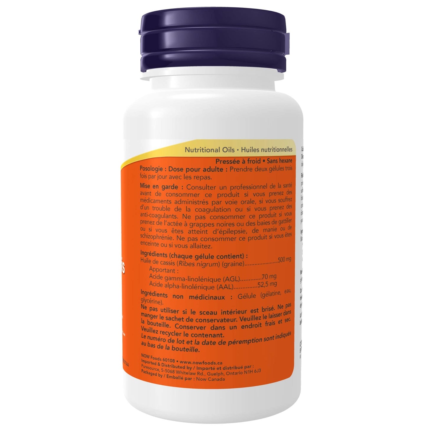 100 Softgels | Now Black Current Oil 500mg 70mg GLA