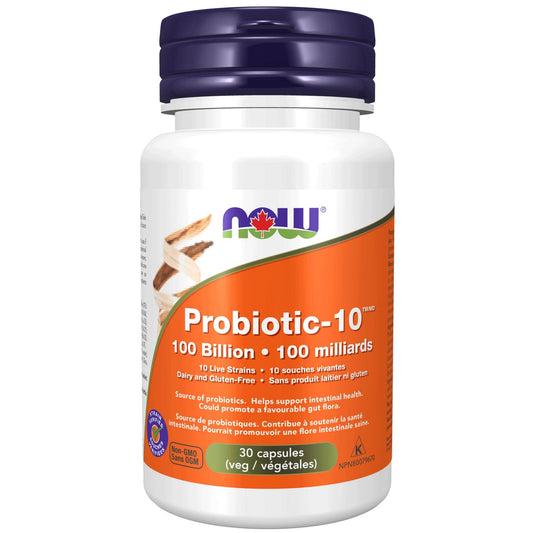 30 Vegetable Capsules | NOW Probiotic-10 100 Billion with 10 Live Strains
