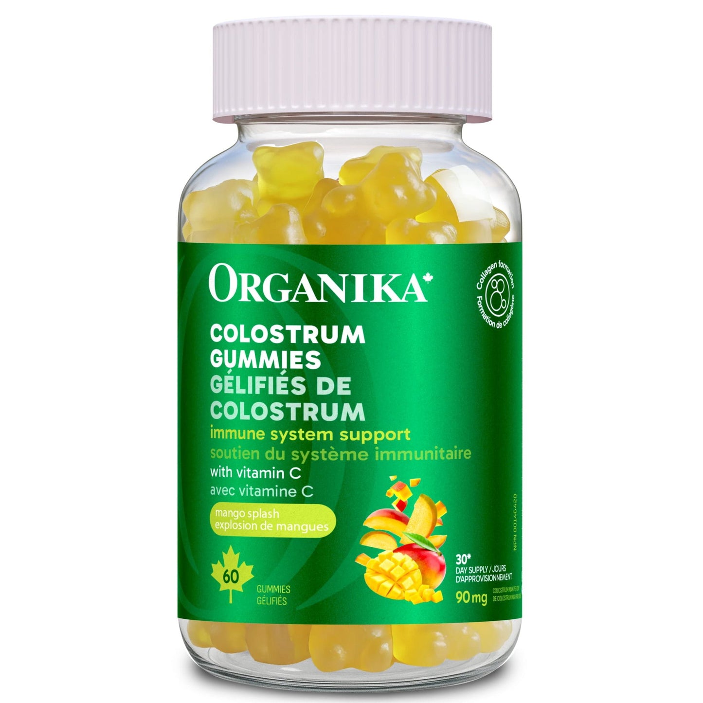 Organika Colostrum Gummies, Bovine Colostrum Without a Powder, 60 Gummies