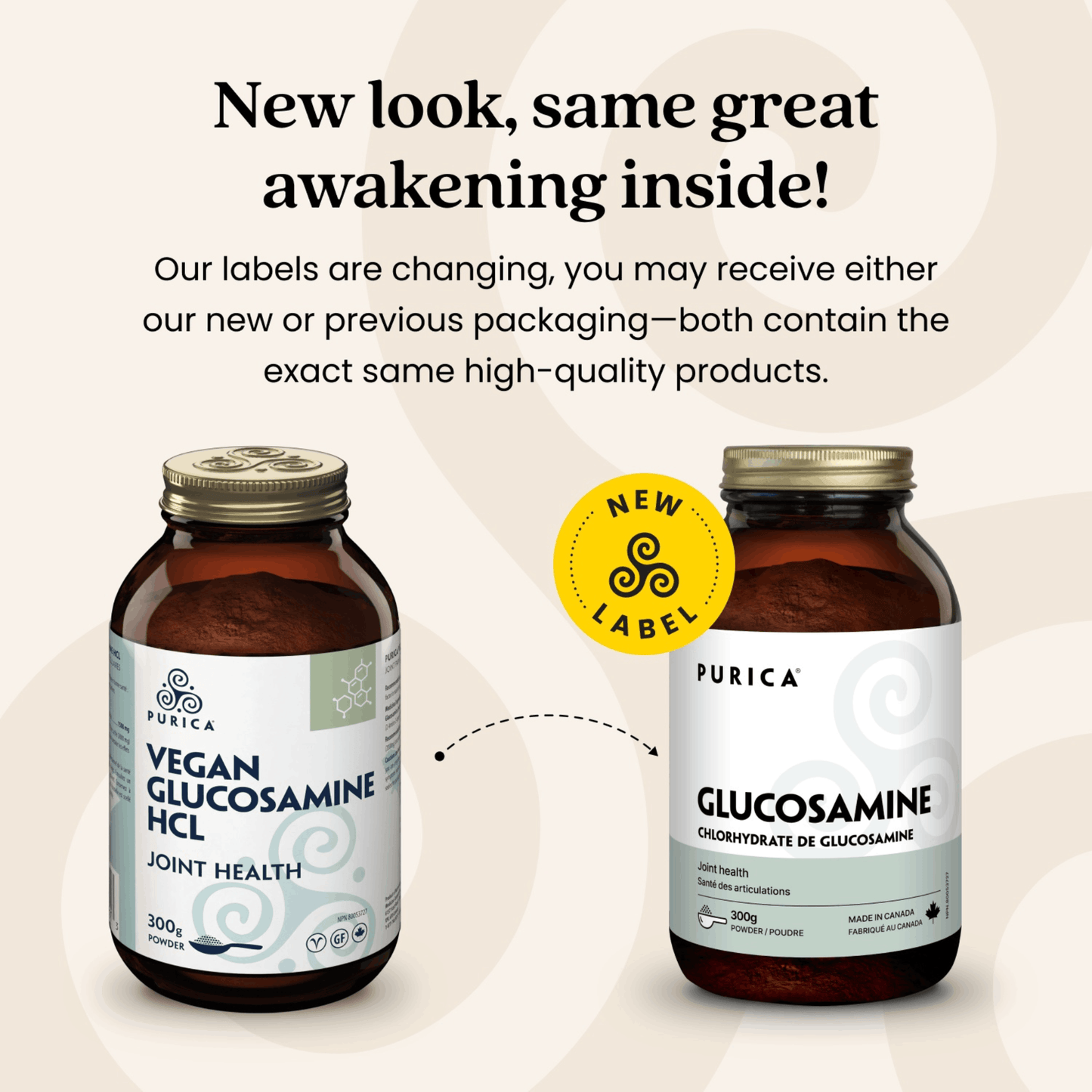 300g Unflavoured | Purica Glucosamine HCL Powder New Label