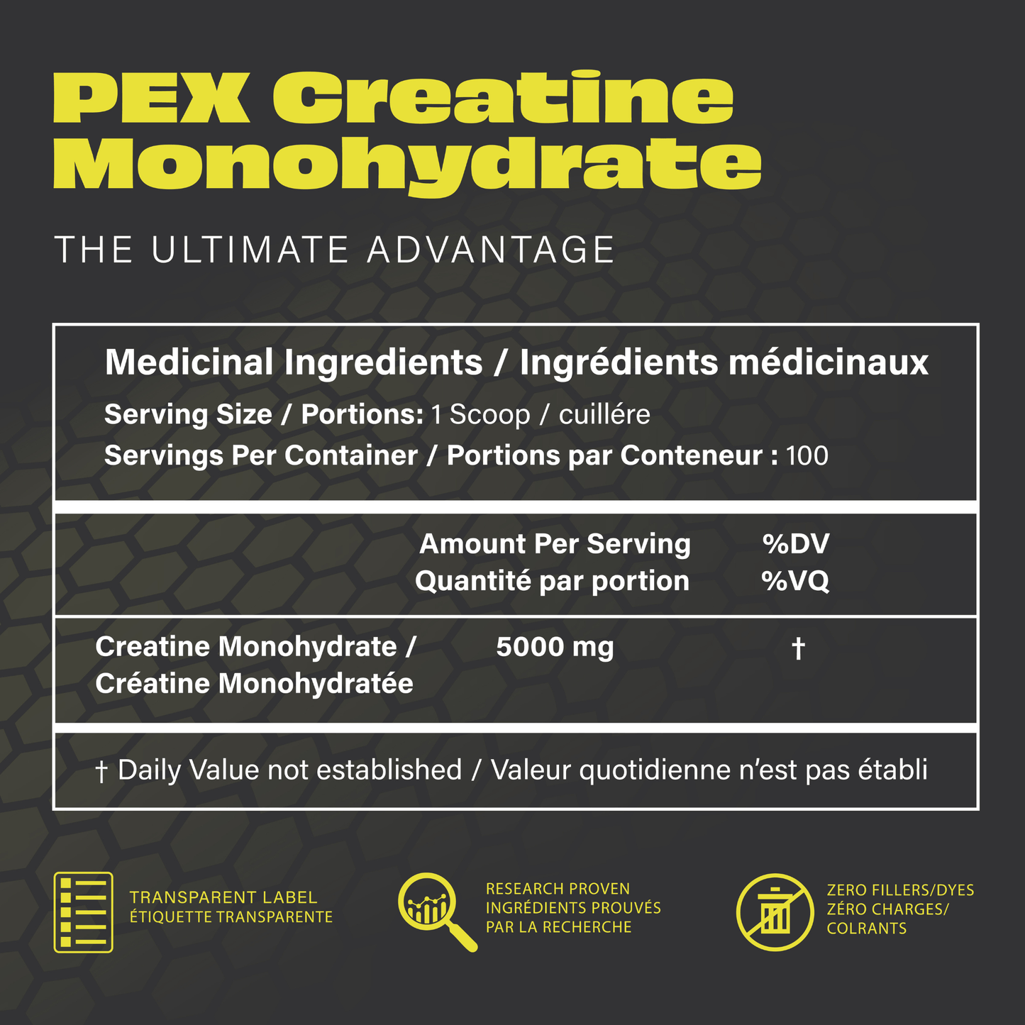 500g Unflavoured | PEX Creatine Monohydrate Powder