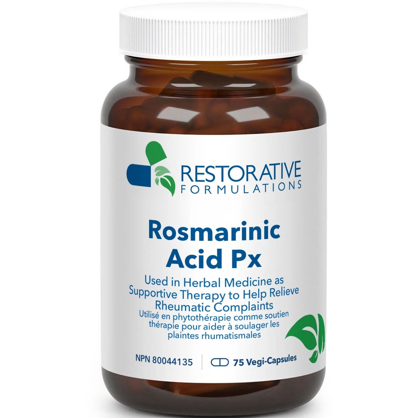 75 Vegetarian Capsules | Restorative Formulations Rosmarinic Acid Px