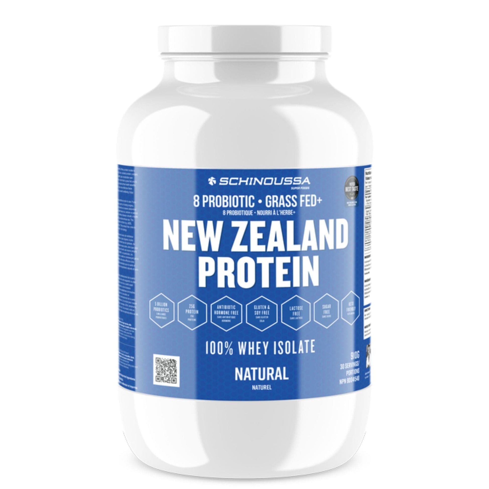 Natural | Schinoussa New Zealand Protein 8 Probiotic 100% Whey Isolate // Natural flavour