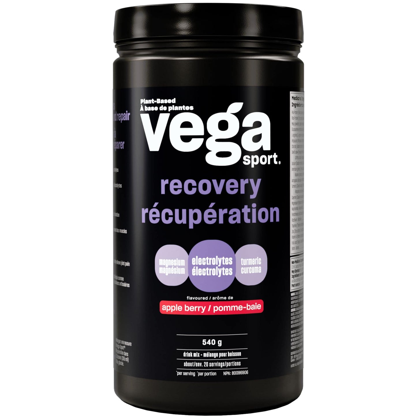 Apple Berry Flavour 540g | Vega Sport Recovery Accelerator // apple berry flavour