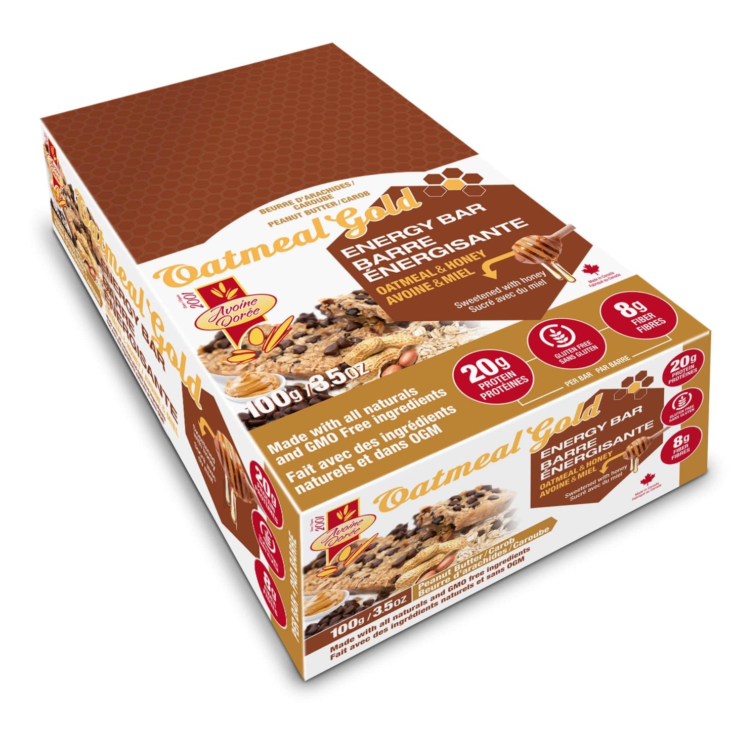 12 x 100g Peanut Butter Carob | Avoine Doiree Peanut Butter Carob Bars