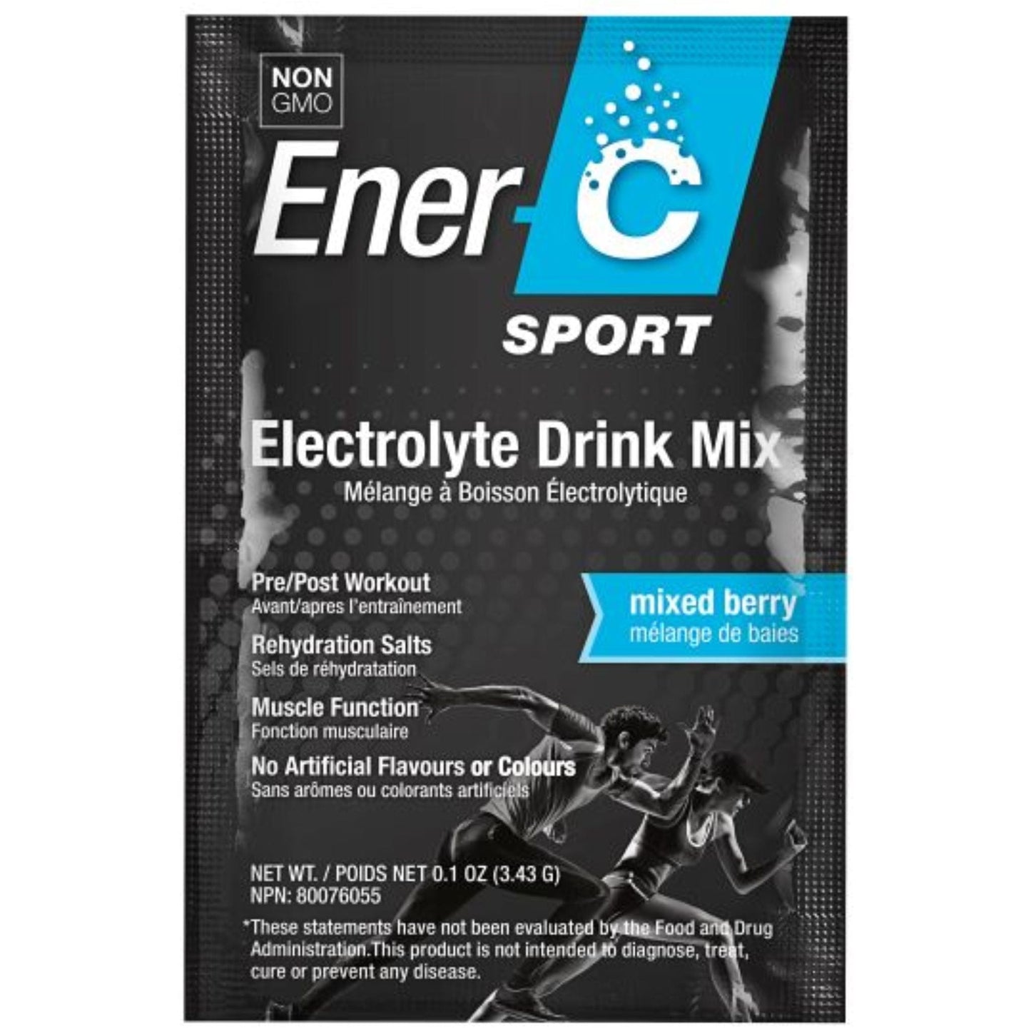 Ener-C Sport Electrolyte Drink Mix, Pre and Post Workout, 1 Serving SAMPLE