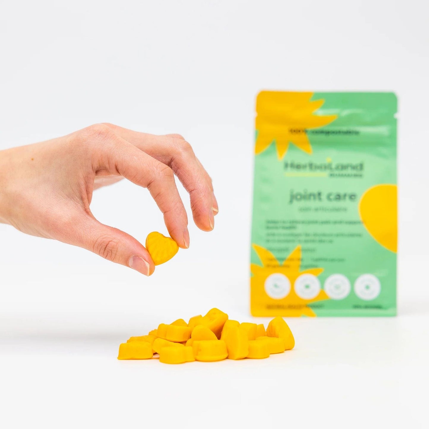 Herbaland Joint Care Gummies With Turmeric Extract and Hyaluronic Acid, 60 Gummies