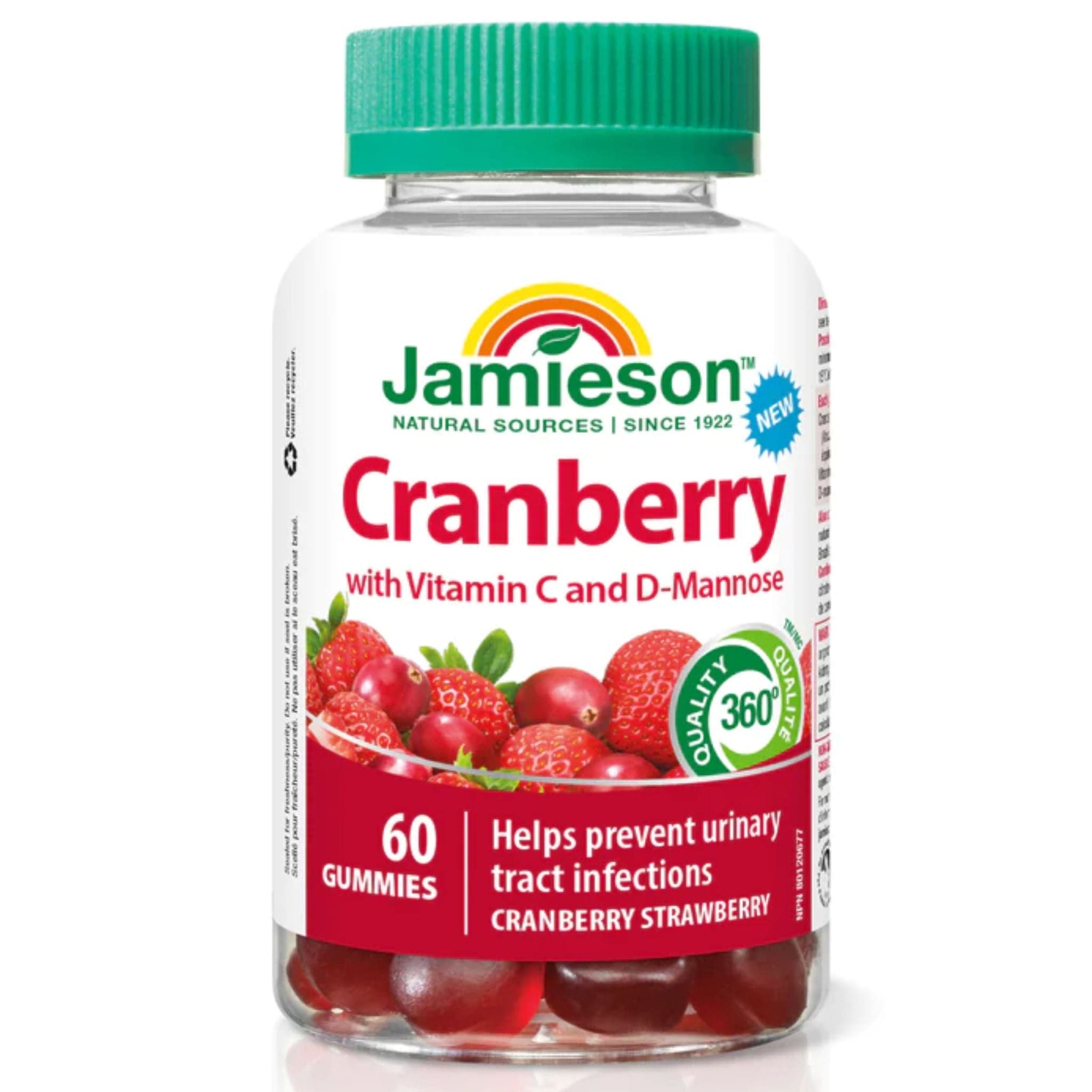 Jamieson Cranberry with Vitamin C and DMannose Gummies, Cranberry, St
