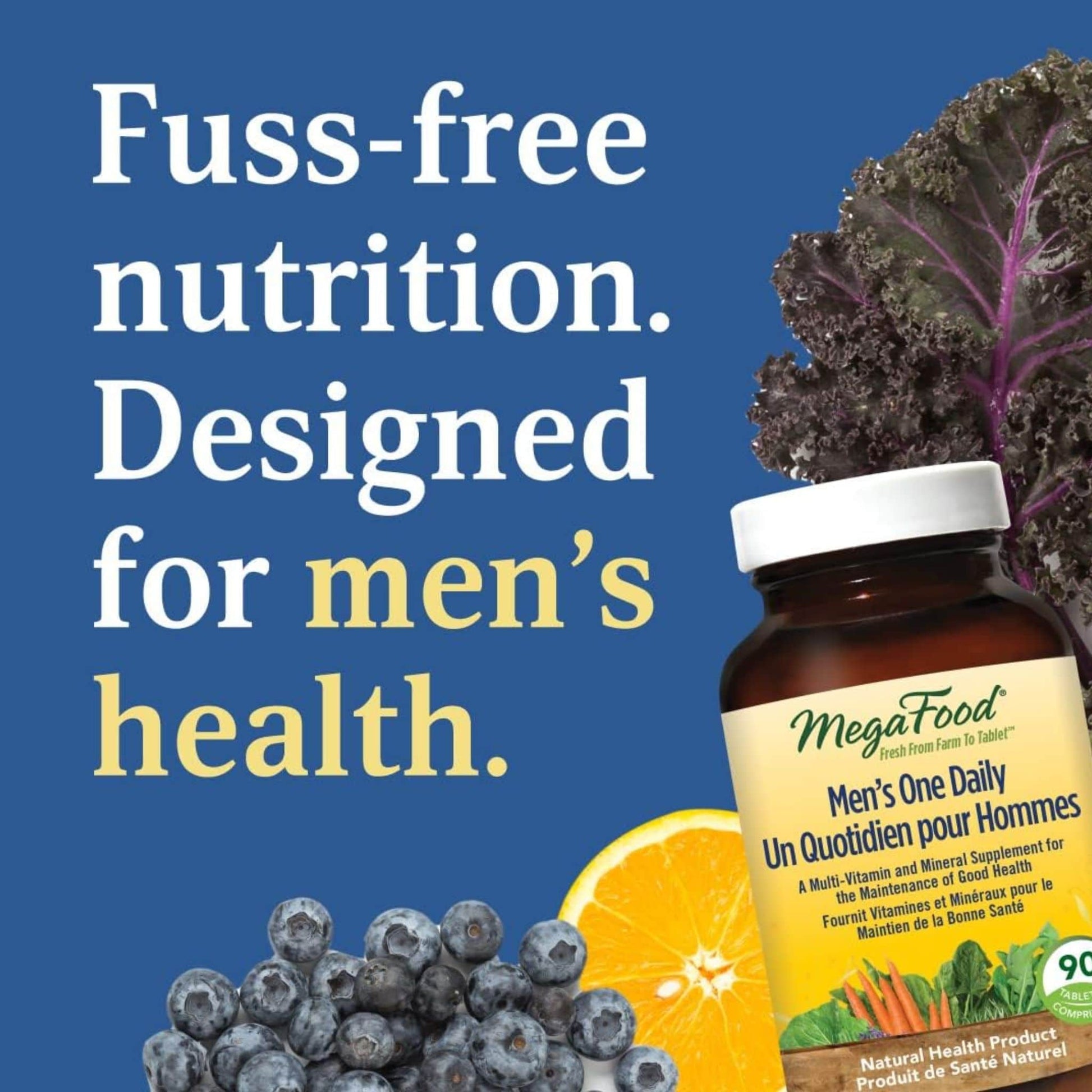 30 Tablets | MegaFood Men's One Daily Multivitamin and Mineral Supplement