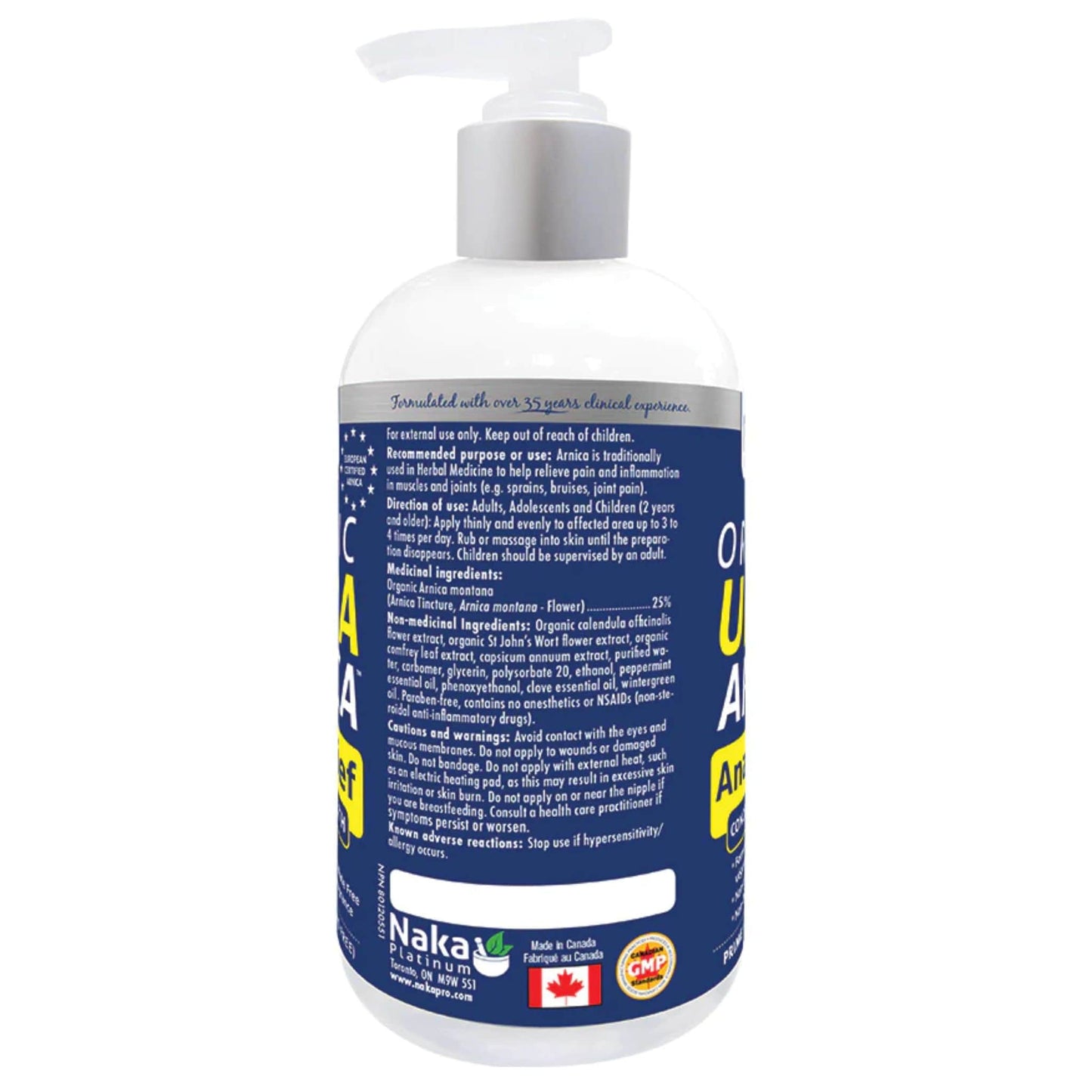 340ml | Naka Platinum Organic Ultra Arnica Pain Relief Maximum Strength 340ml bottle