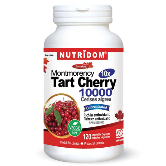 120 Vegetable Capsules | Nutridom Tart Cherry  10x Concentrated Tart Cherry Extract