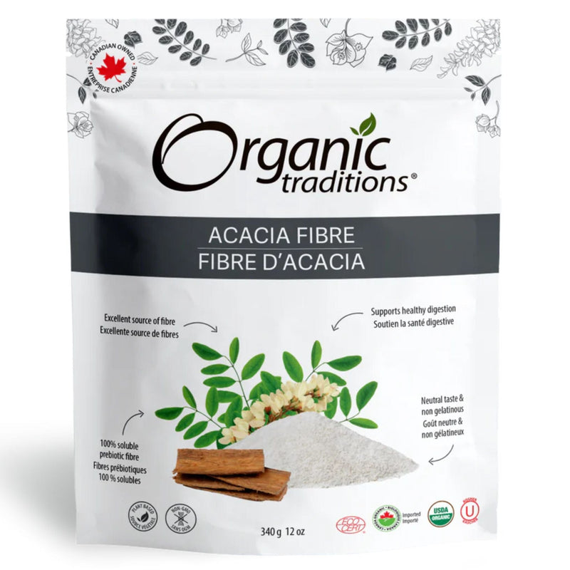 Organic Traditions Acacia Fibre, Prebiotic fibre to support digestion, 340g