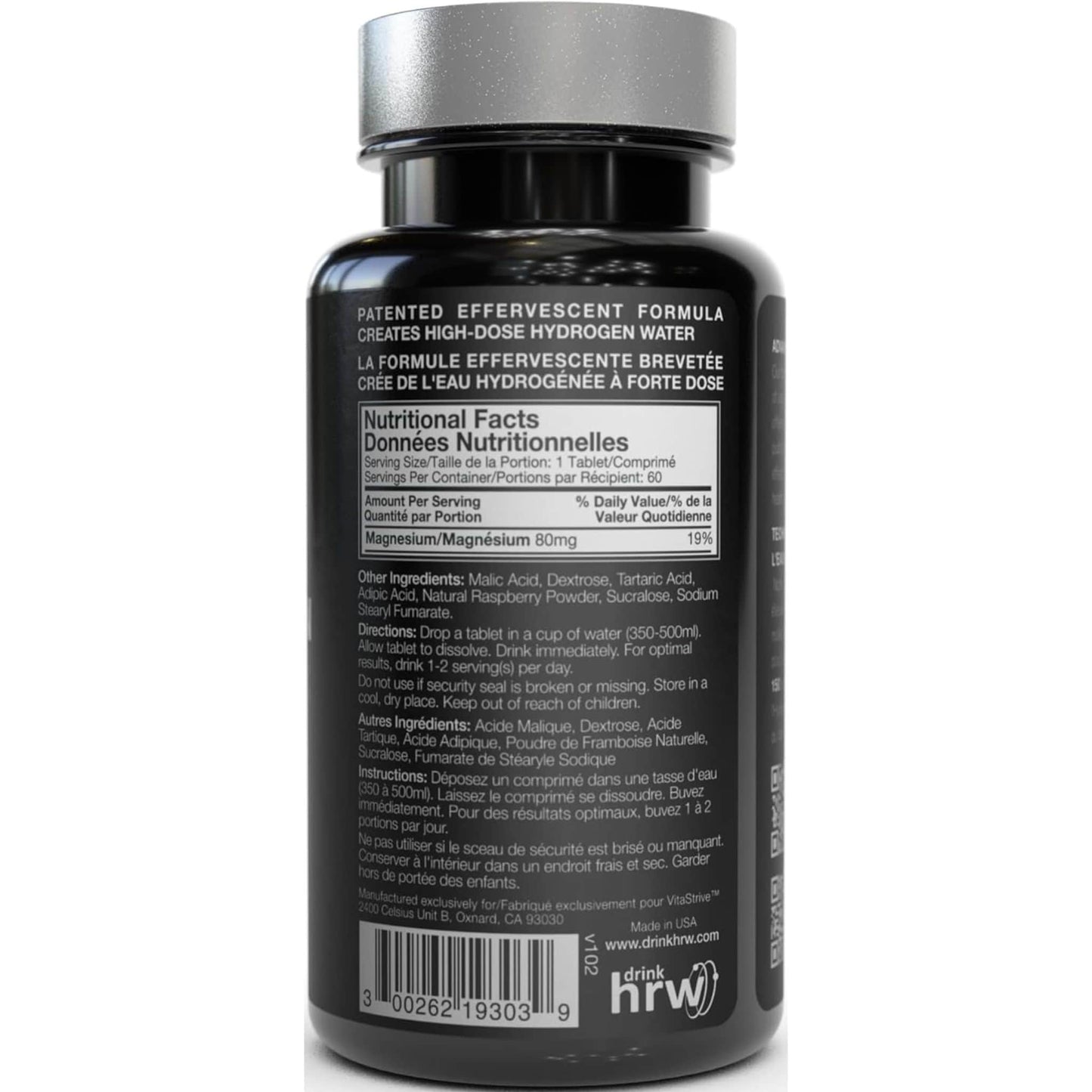 Drink HRW TRUE | PERFORMANCE Rejuvenation Sport, Advanced Molecular Hydrogen with Magnesium, 30-60 Tablets