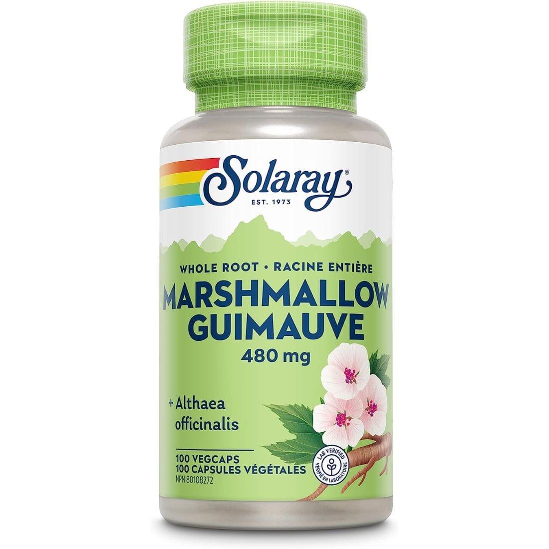 Solaray Marshmallow Whole Root 480mg, 100 Vegetable Capsules