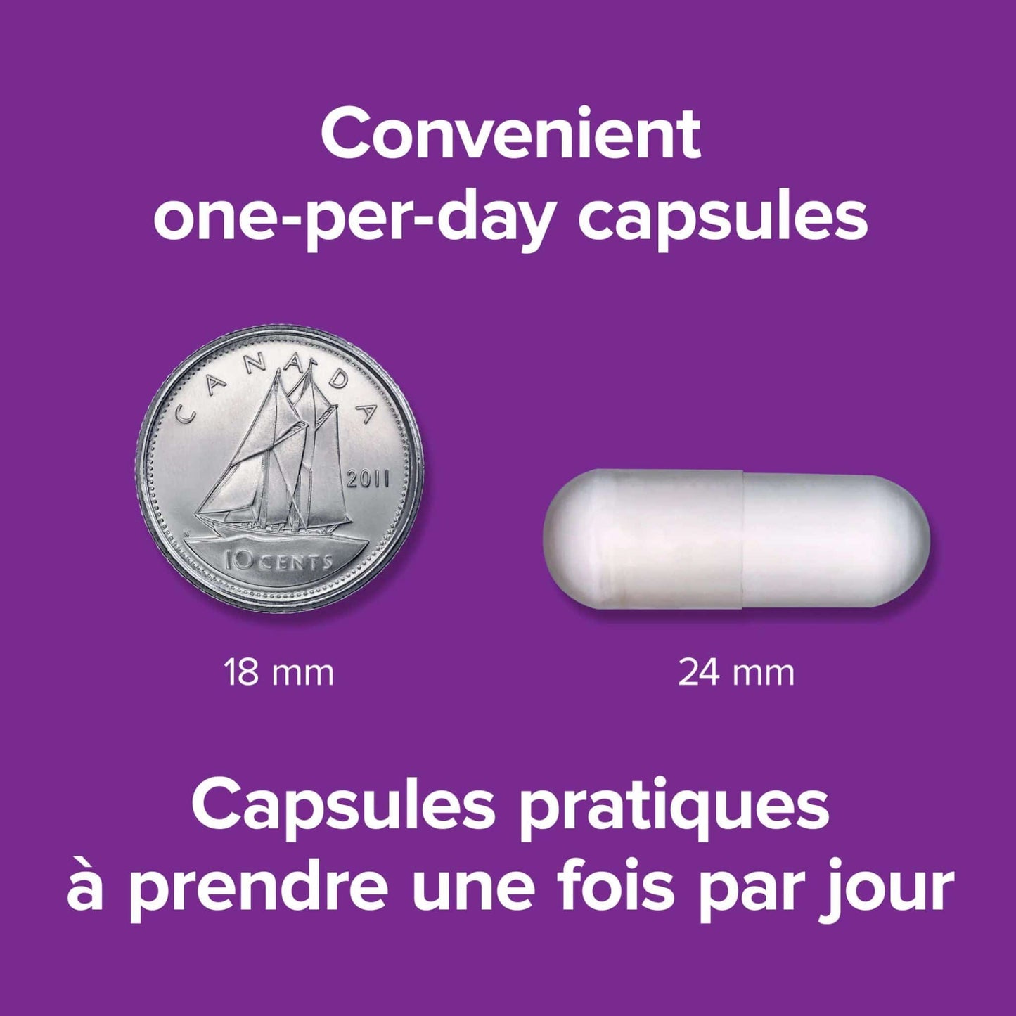 120 Vegetable Capsules | Webber Naturals Apple Cider Vinegar with Chromium 500mg Fermented Naturally with Mother capsule size