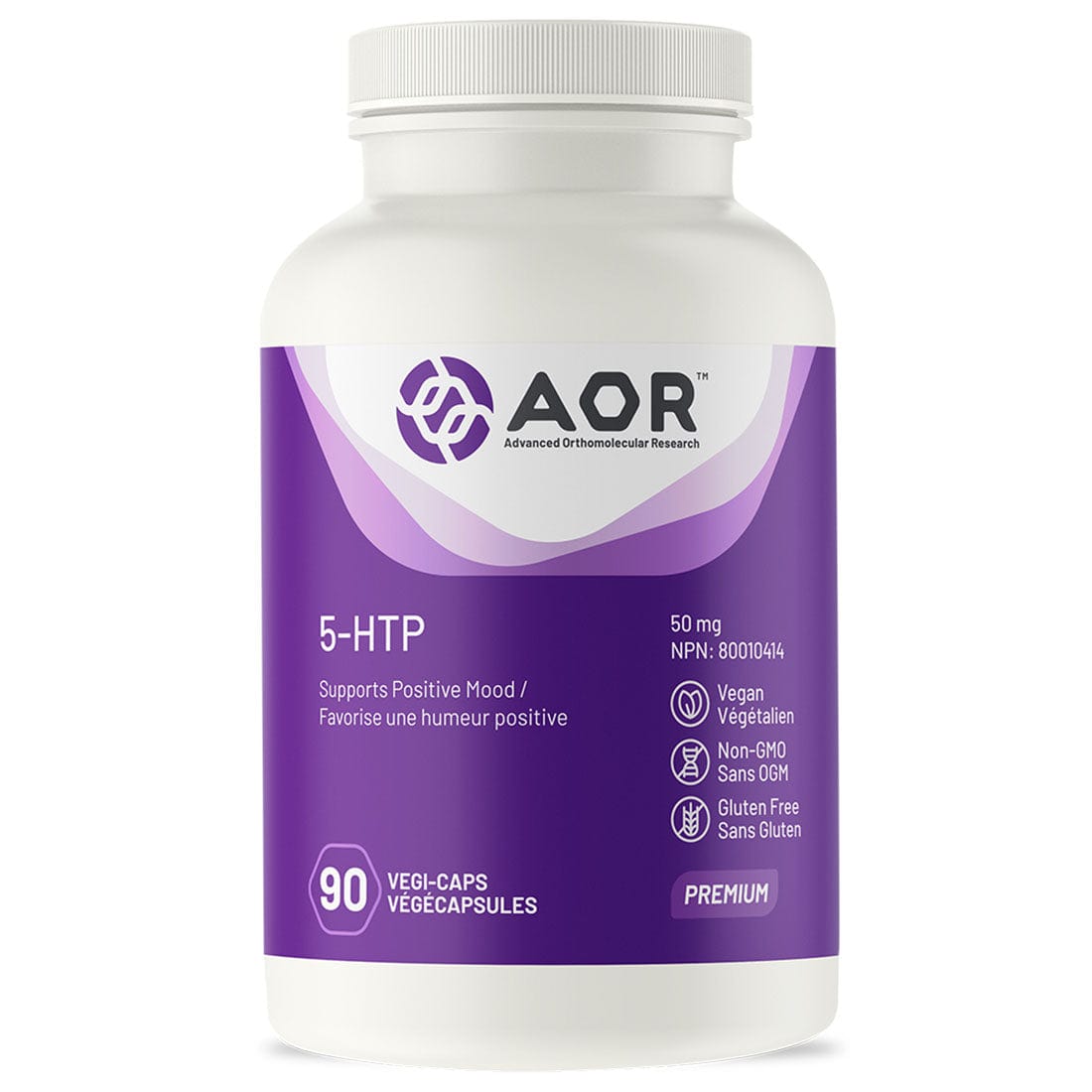 AOR 5-HTP, 50mg, 90 Vegi-Capsules