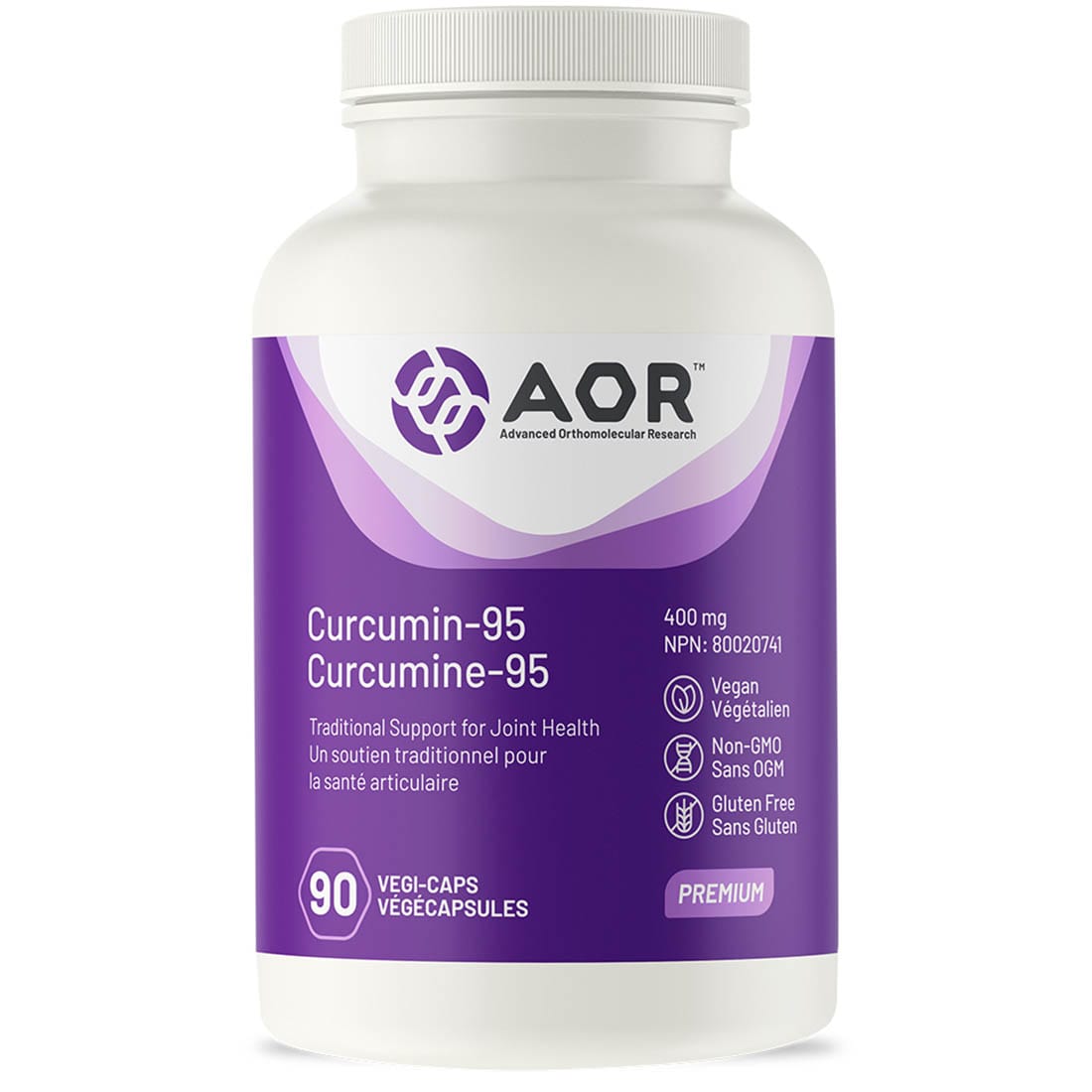 AOR Curcumin 95, 400mg, 90 Vegi-Capsules